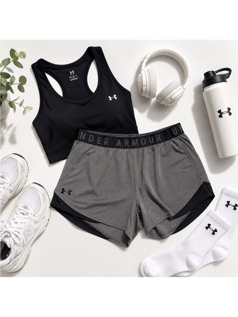 Under Armour HeatGear Gray Athletic Running Shorts | Women’s Medium